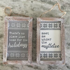 New Collins Painting Christmas sweater framed ornaments lot of 2